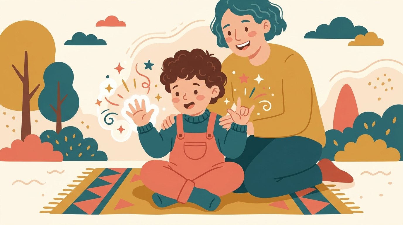Un enfant découvre l'astuce de la table de 9 sur ses doigts
