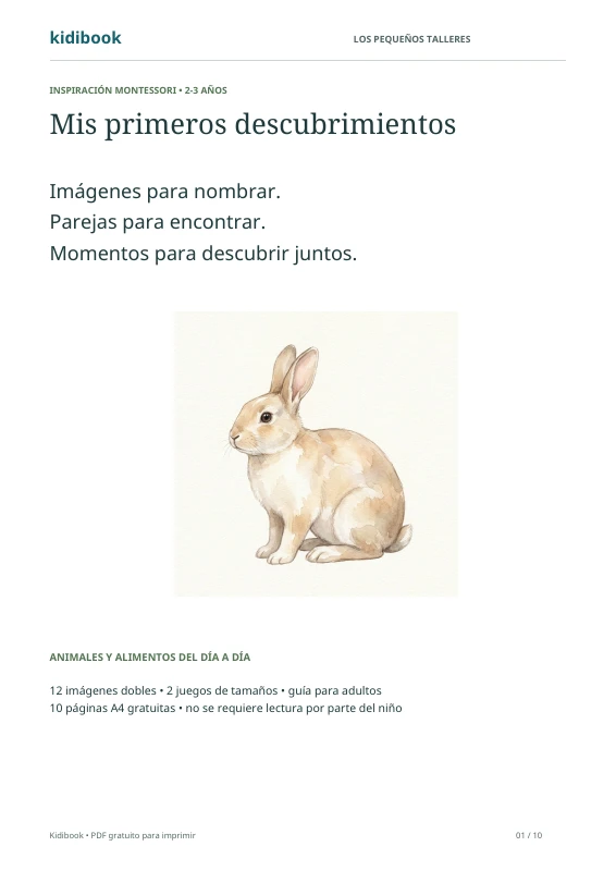 Portada del cuadernillo gratuito: Mis primeros descubrimientos, 2-3 años