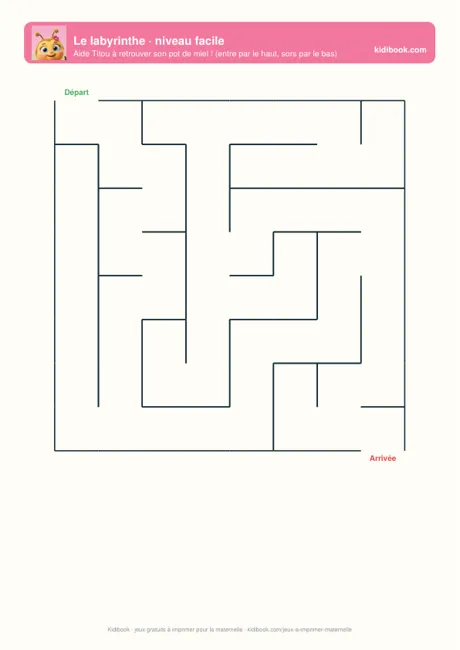 Labyrinthe à imprimer pour enfant de maternelle