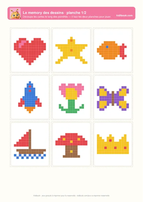 Memory à imprimer et découper pour la maternelle