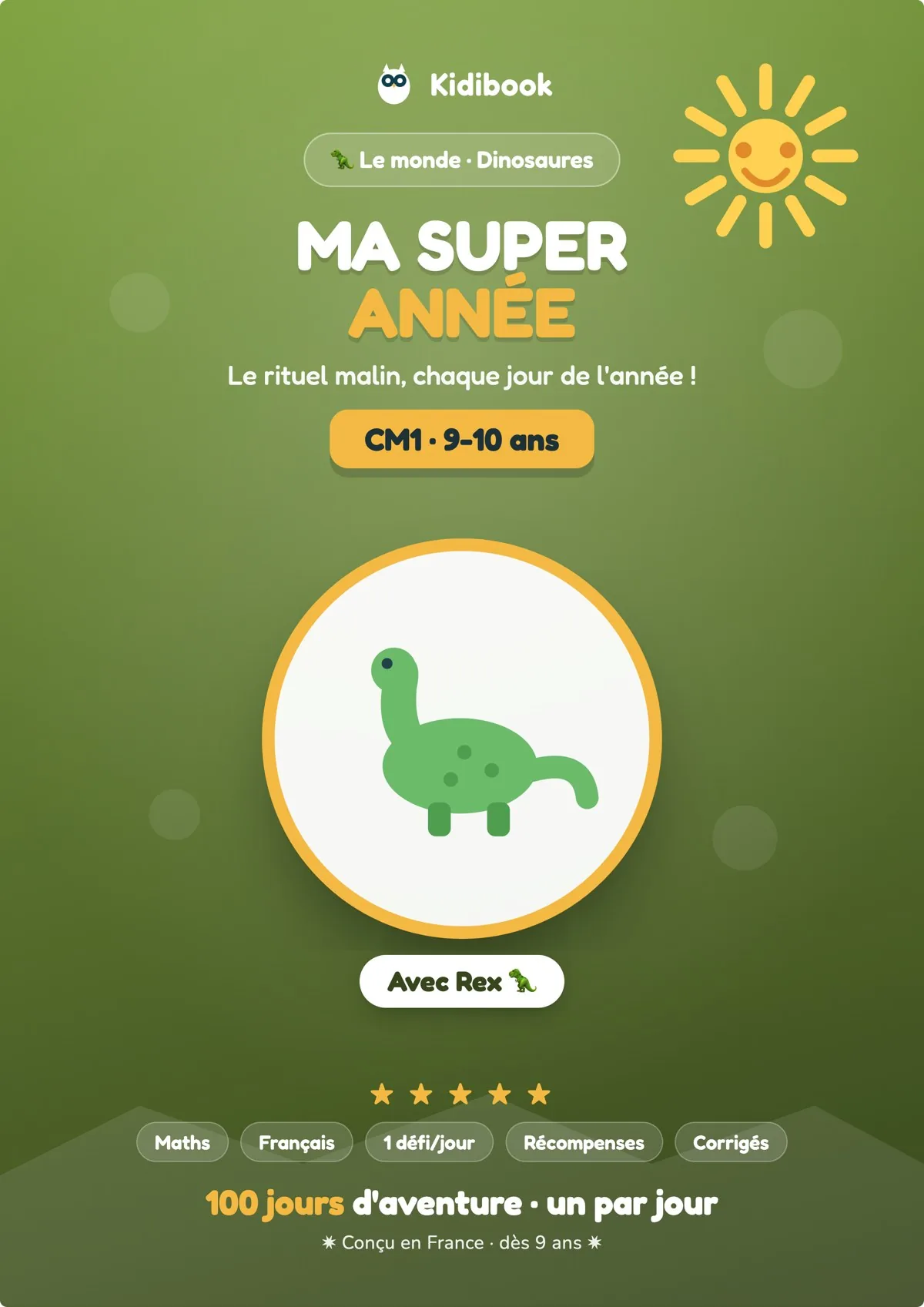 Ma Super Année CM1 – Dinosaures avec Rex – Kidibook