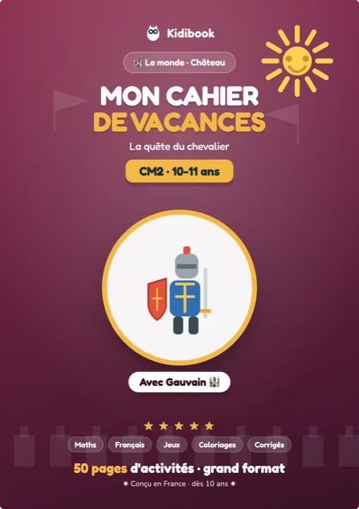 Livre Mon cahier de vacances CM2 – Kidibook, monde Médiéval