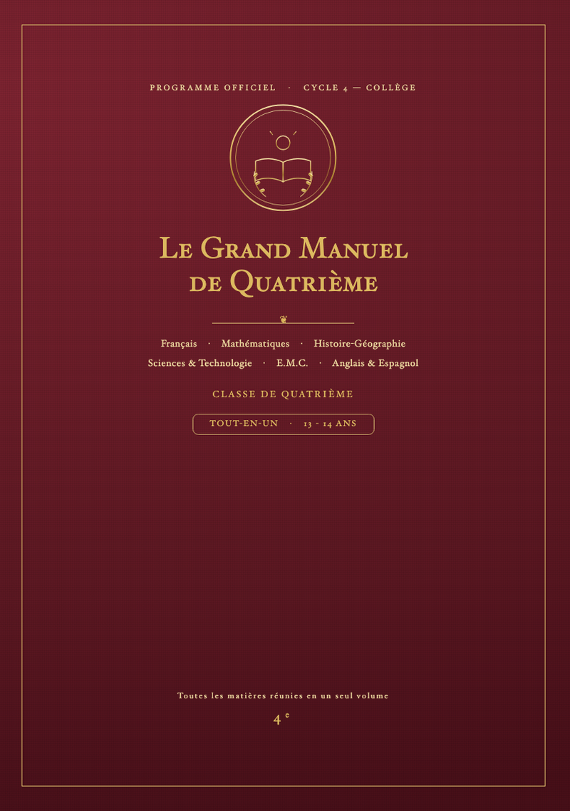 Couverture du Grand Manuel de Quatrième — tout-en-un 4e Kidibook