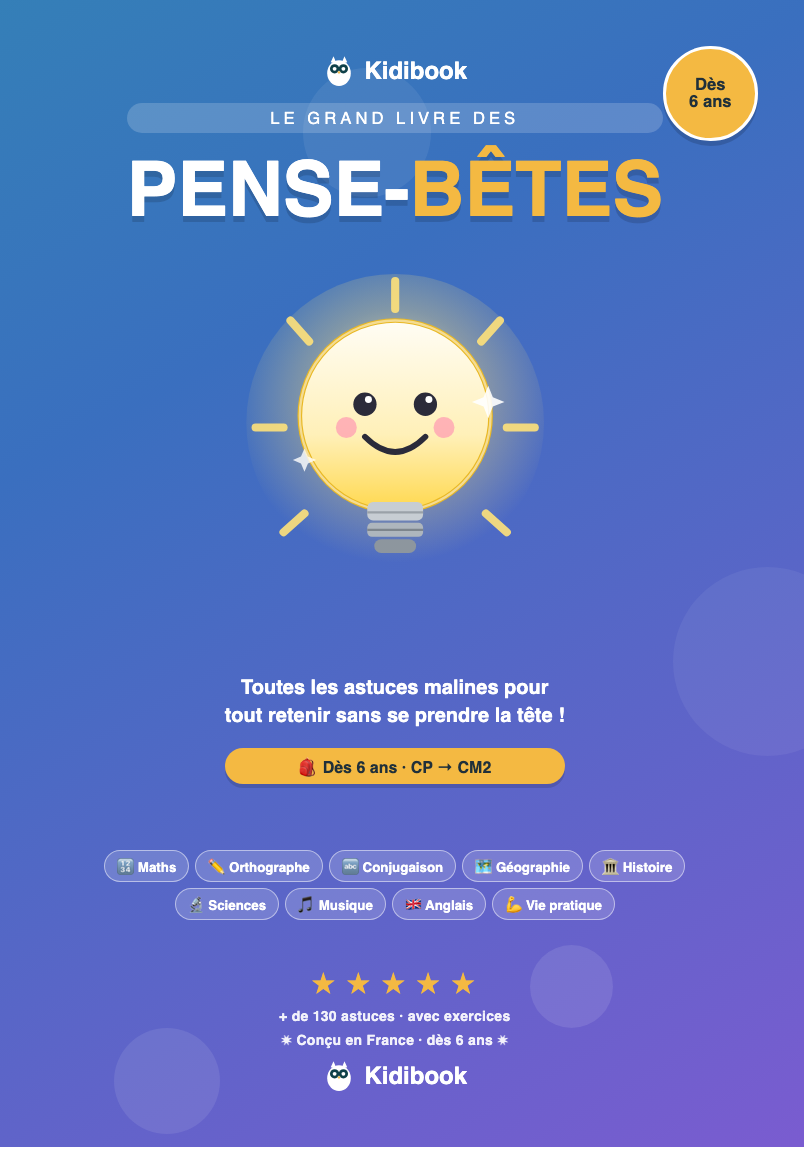 Couverture du Grand Livre des Pense-Bêtes, édition primaire CP-CM2